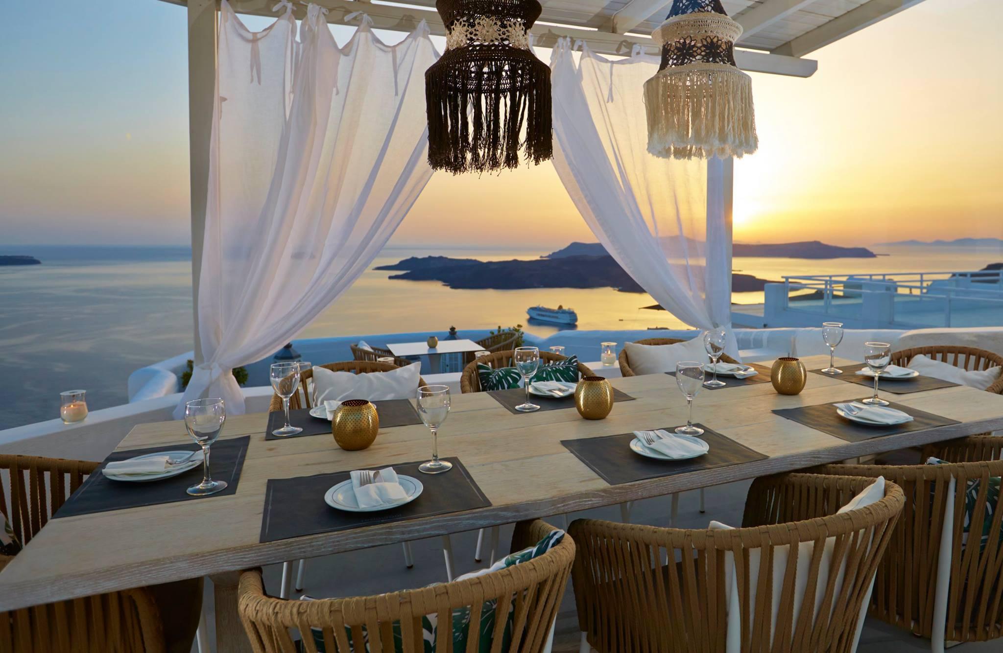 restaurante caldera by volcano view santorini ilhas gregas