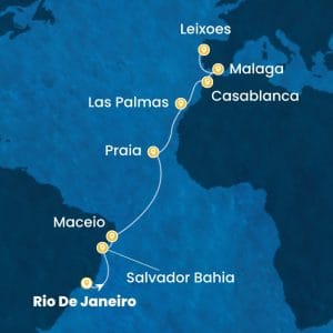 cruzeiros do porto portugal costa diadema brasil, ilhas canárias, marrocos, espanha, portugal